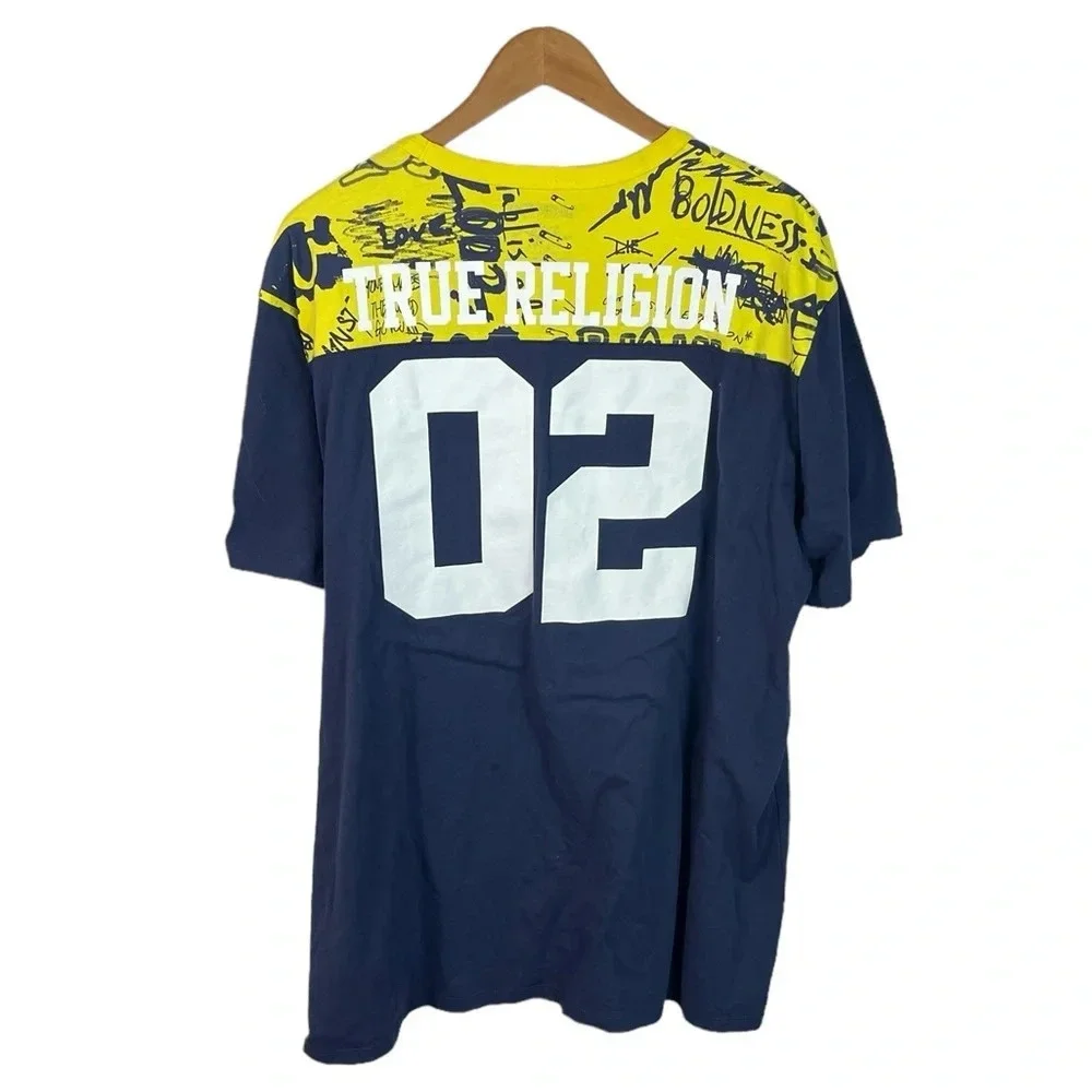TS915 NWOT True Religion Brand Jeans Buddha AOP Print T Shirt XXXL